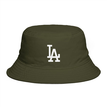 Brown LA Logo Bucket Hat — Casual Streetwear Sun Hat Hats Printify One size Army