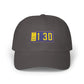 Dad Cap with Embroidered '130' Patch – Classic White Baseball Hat Hats Printify Dark Grey One size