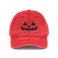 Vintage Pumpkin Face Halloween Cap Hats Printify One size Red