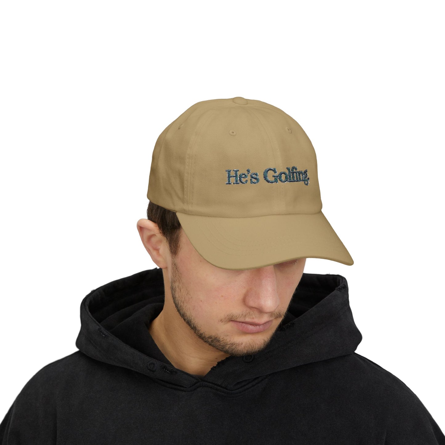 He's Golfing Dad Cap – Embroidered Golf Hat for Golf-Loving Dads