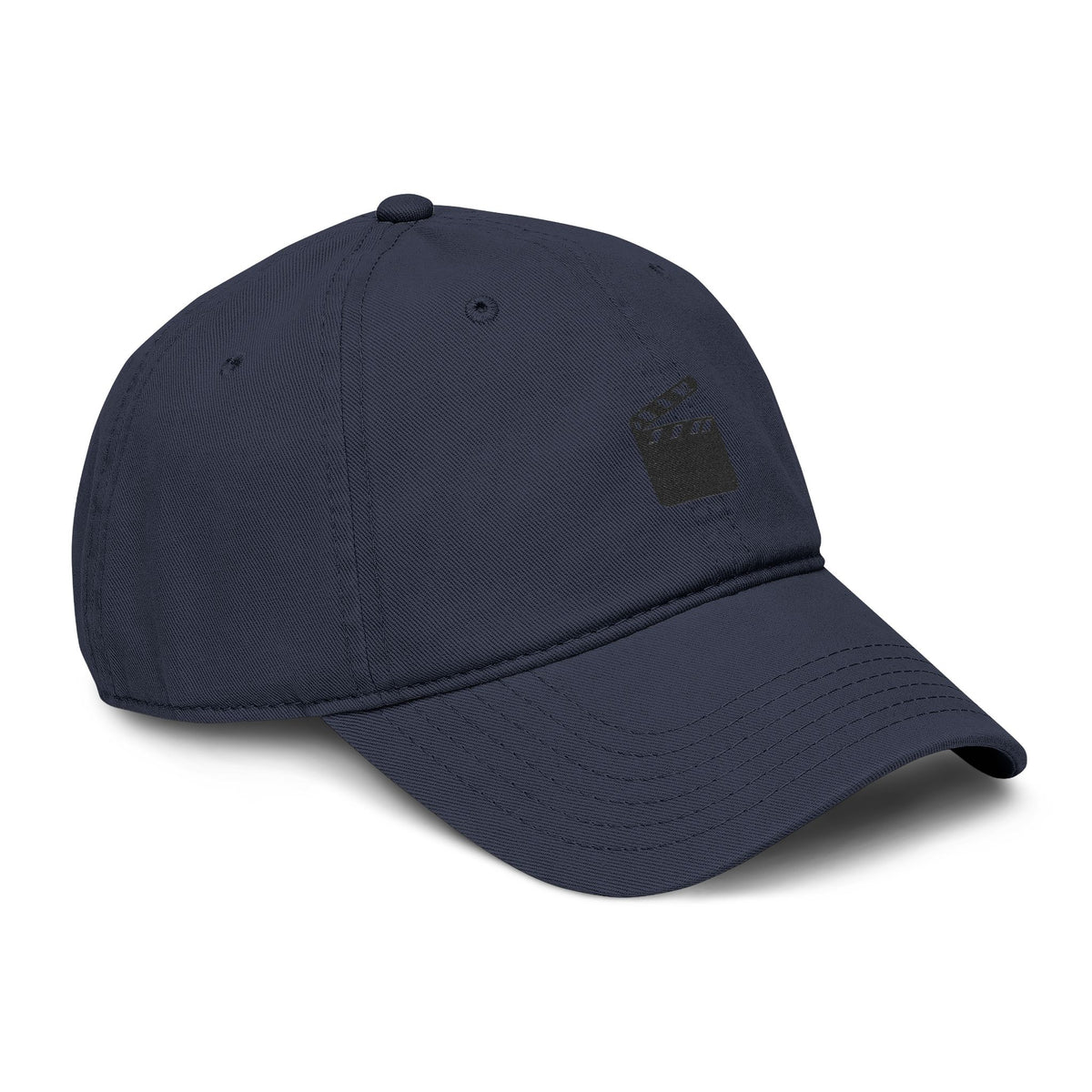 Washed Baseball Cap with Film Clapper Embroidery – Vintage Crew Hat for Filmmakers & Movie Fans Hats Printify
