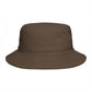 Brown Bucket Hat with Cute White Cat Embroidery — Casual Cat Lover Accessory
