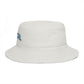 Coastal Bucket Hat — Brown Beach Sun Hat with 'COASTAL' Retro Text Hats Printify