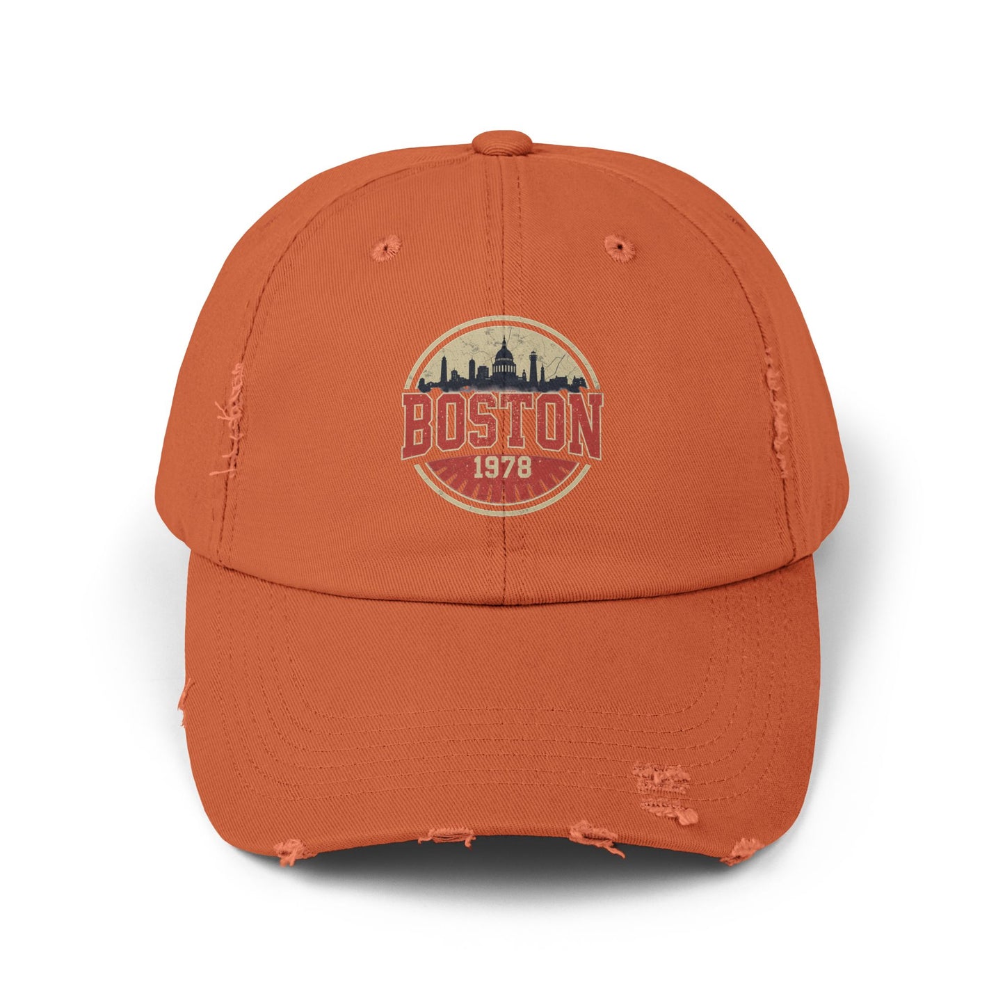 Boston Distressed Cap - Vintage City Skyline Dad Hat (1978)