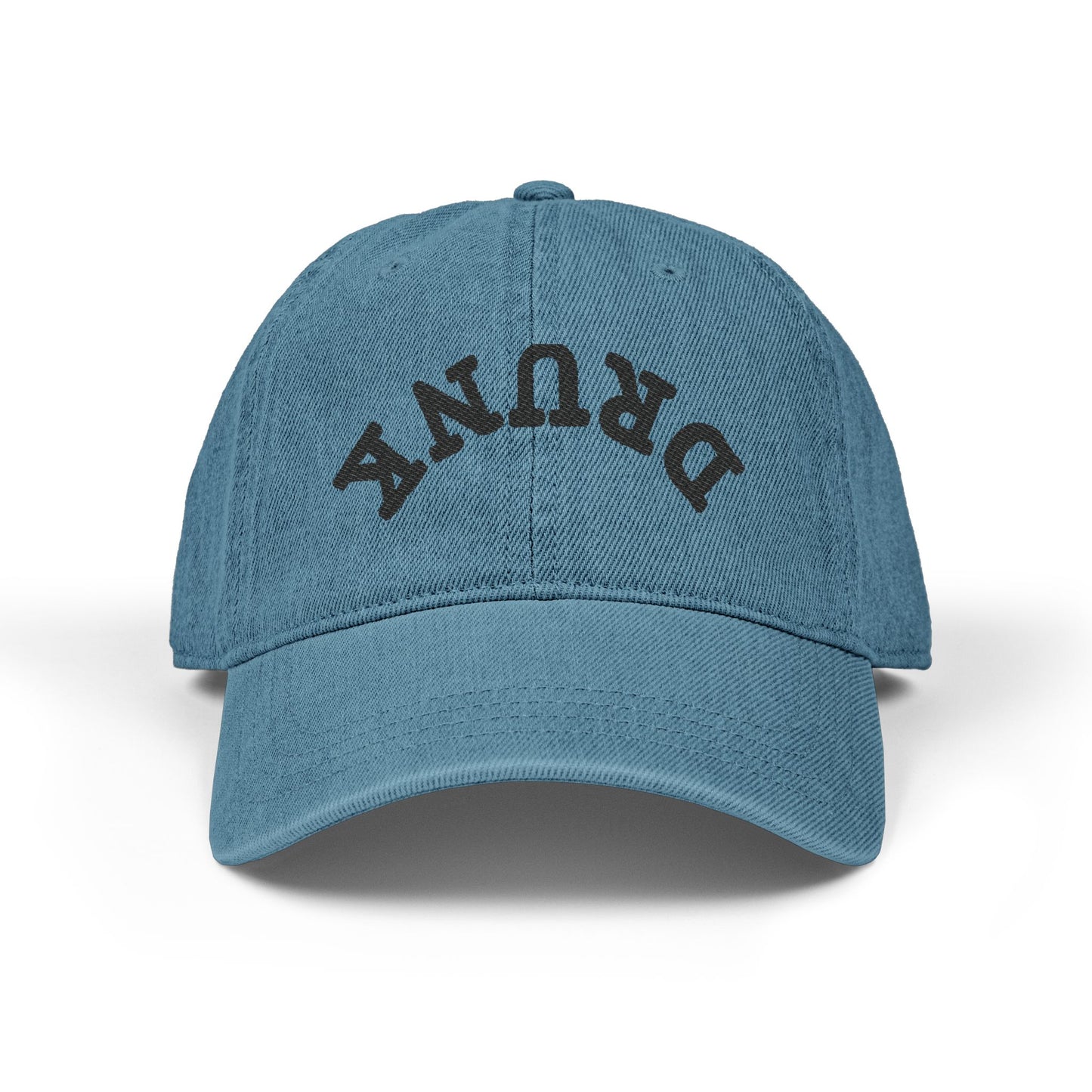 Drunk Embroidered Denim Hat – Distressed Black Baseball Cap