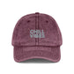 Chill Vibes Vintage Embroidered Cap Hats Printify One size Maroon