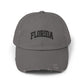 Distressed 'Florida' Baseball Cap — Vintage Black Dad Hat Hats Printify Nickel One size