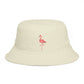 Flamingo Embroidered Bucket Hat — Brown Tropical Summer Sun Hat Hats Printify