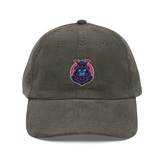 Embroidered Vintage Corduroy Cap — Retro Washed Baseball Hat Hats Printify Olive One size