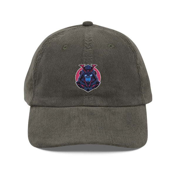 Embroidered Vintage Corduroy Cap — Retro Washed Baseball Hat Hats Printify Olive One size