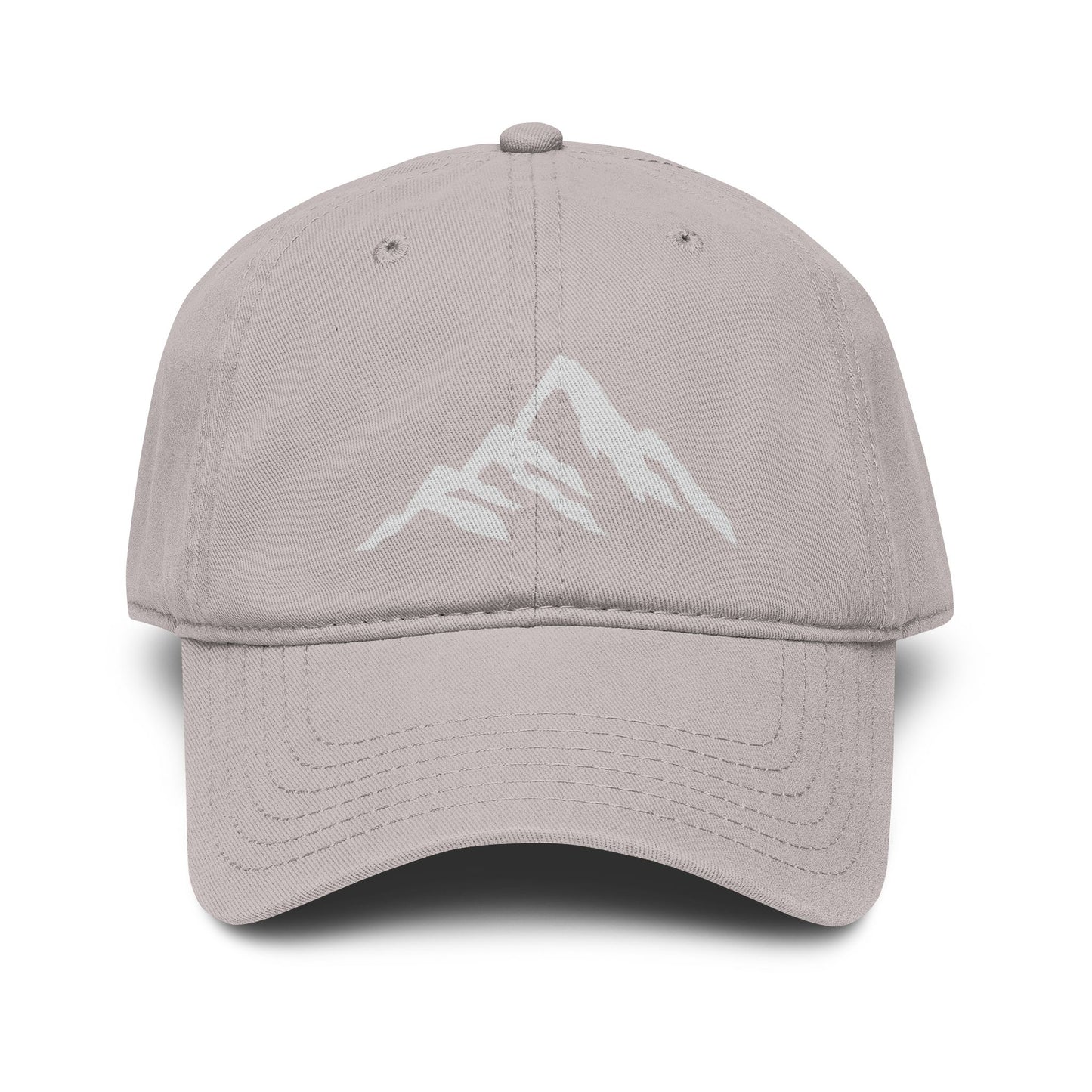 Washed Mountain Embroidered Baseball Cap Hats Printify One size Gray