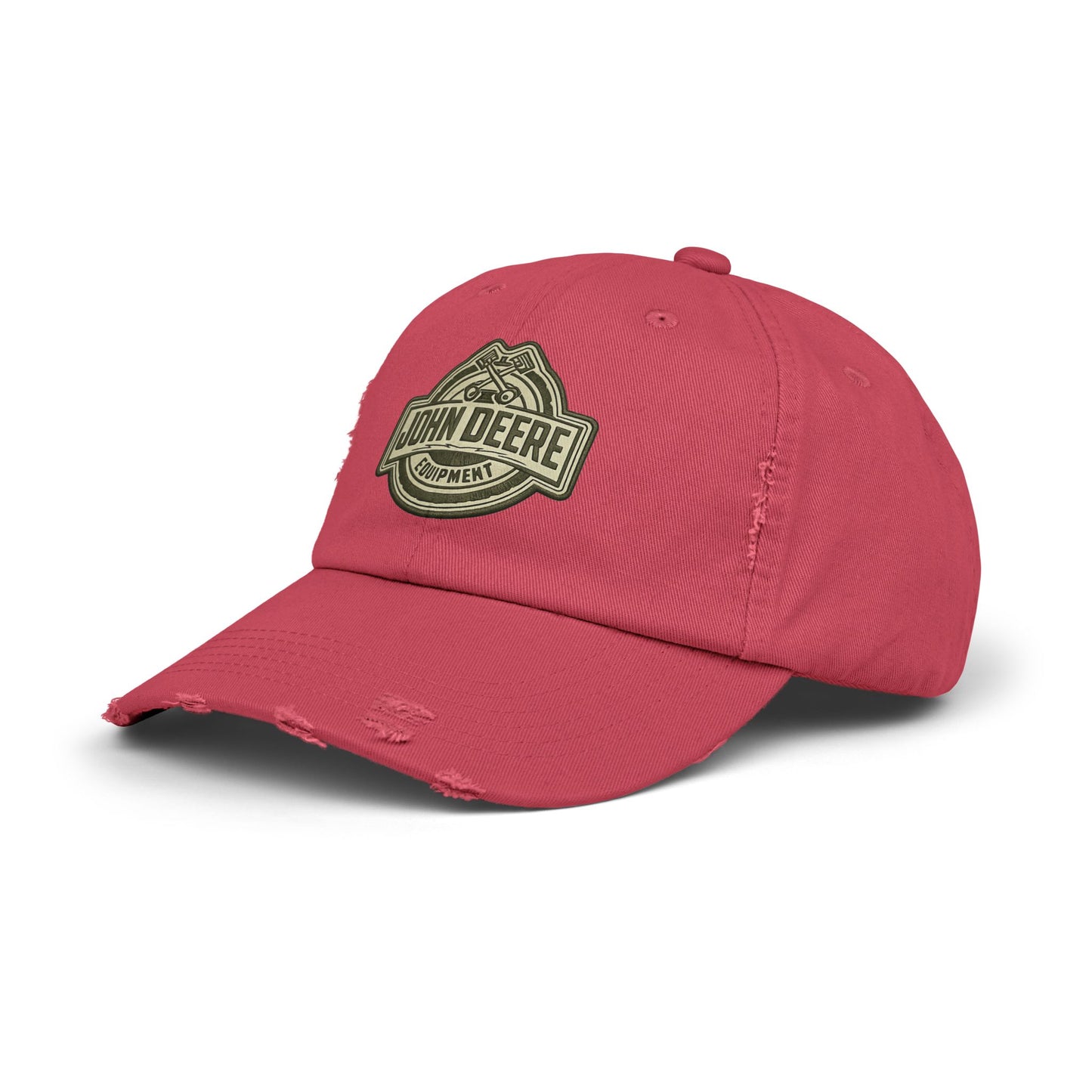 Distressed John Deere Logo Cap — Vintage Farm Equipment Baseball Hat