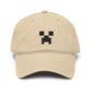 Pixel Creeper Face Cap | Washed Baseball Cap Hats Printify One size Khaki