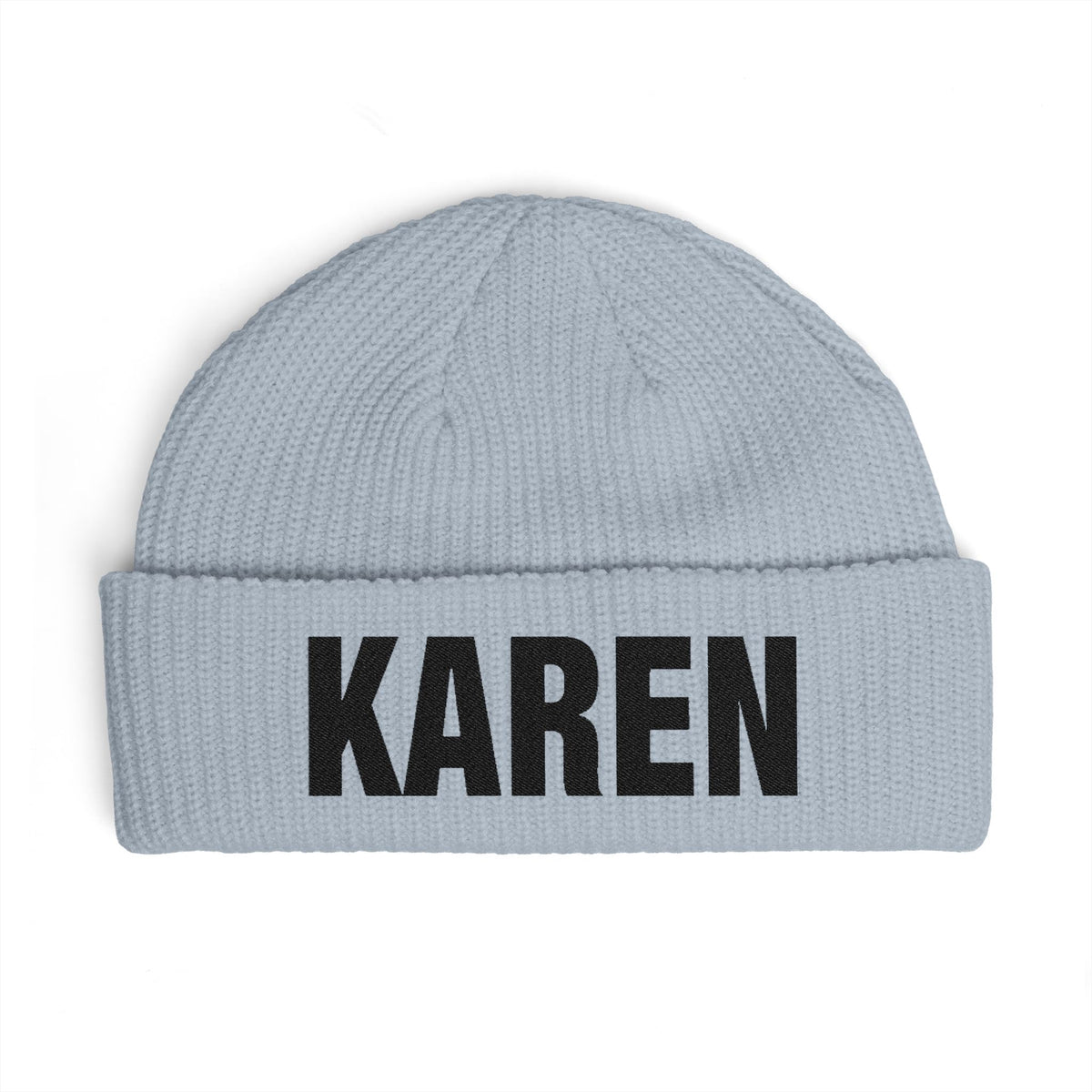 Cuff Beanie — Bold "KAREN" Embroidered Knit Hat Hats Printify