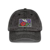 Vintage Embroidered Floral Patch Cap Hats Printify One size Black