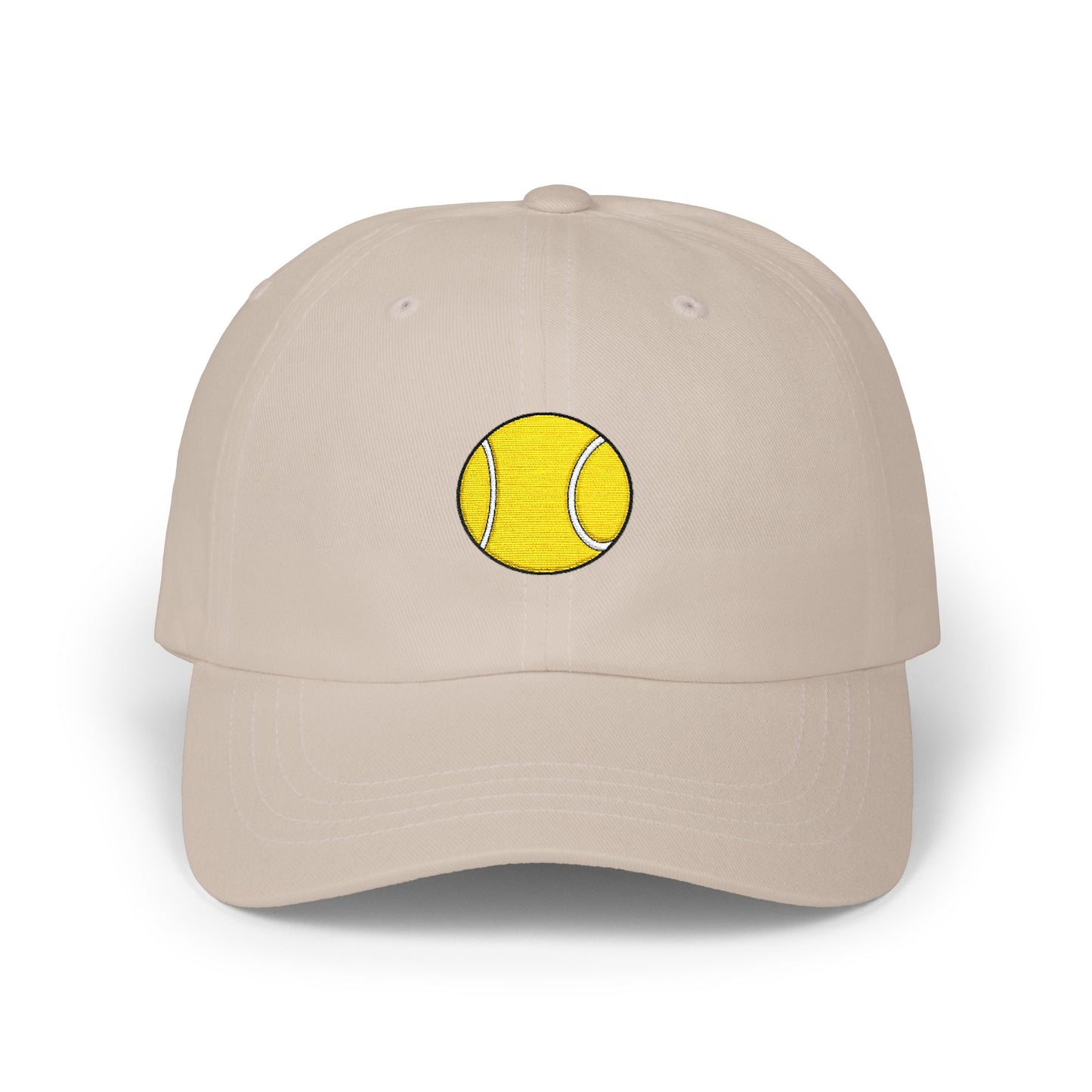Tennis Ball Dad Cap — Minimal Embroidered Sports Hat Hats Printify Stone One size