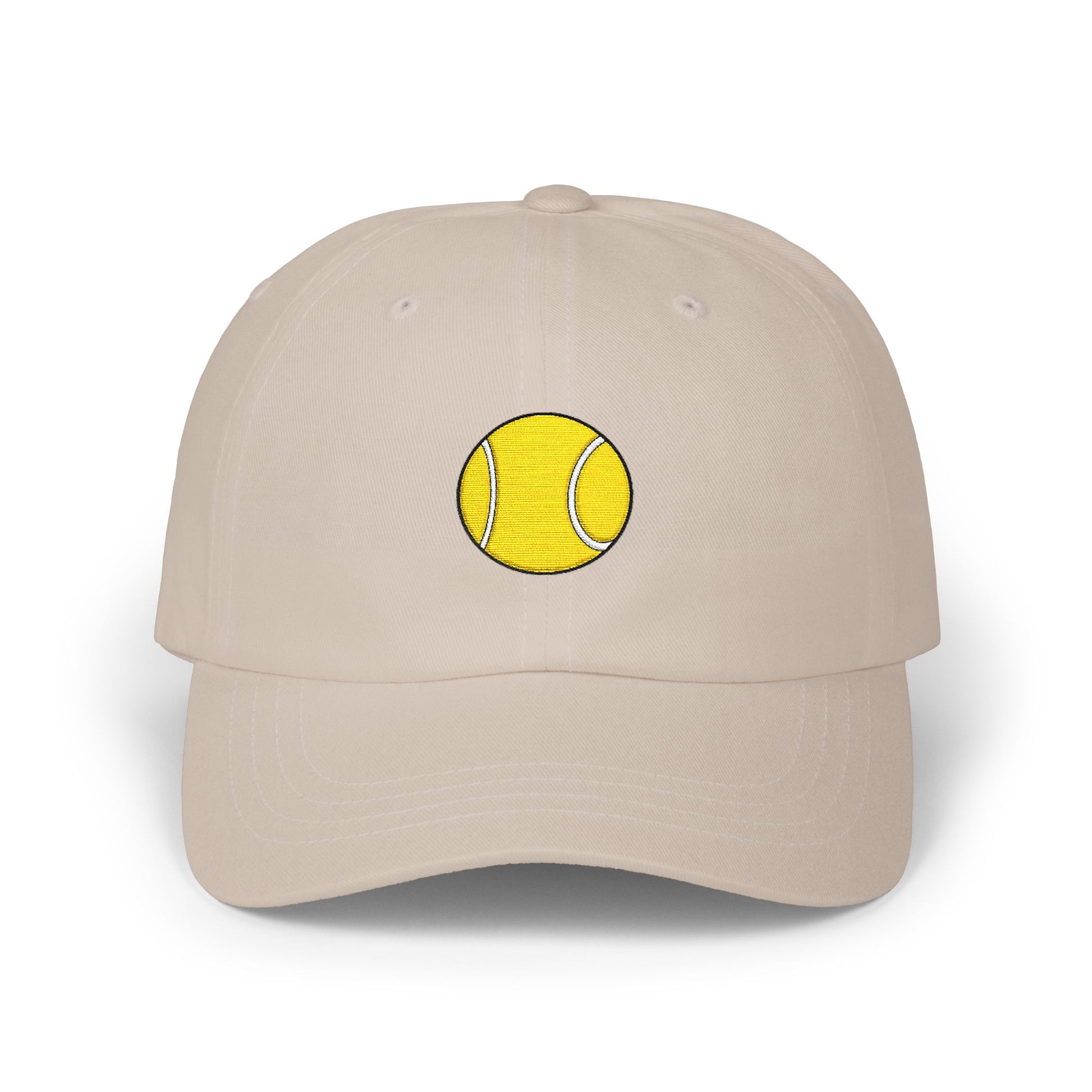 Tennis Ball Dad Cap — Minimal Embroidered Sports Hat Hats Printify Stone One size