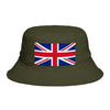 Union Jack Bucket Hat — British Flag Cotton Sun Hat Hats Printify One size Army