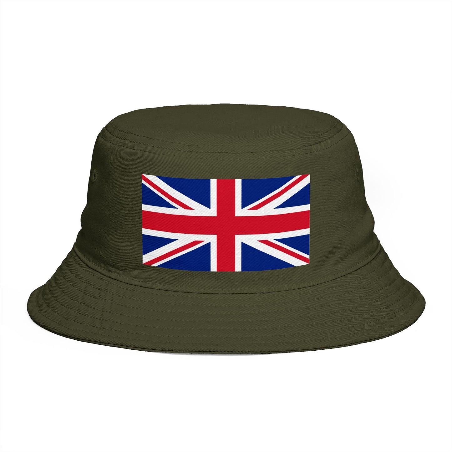 Union Jack Bucket Hat — British Flag Cotton Sun Hat Hats Printify One size Army