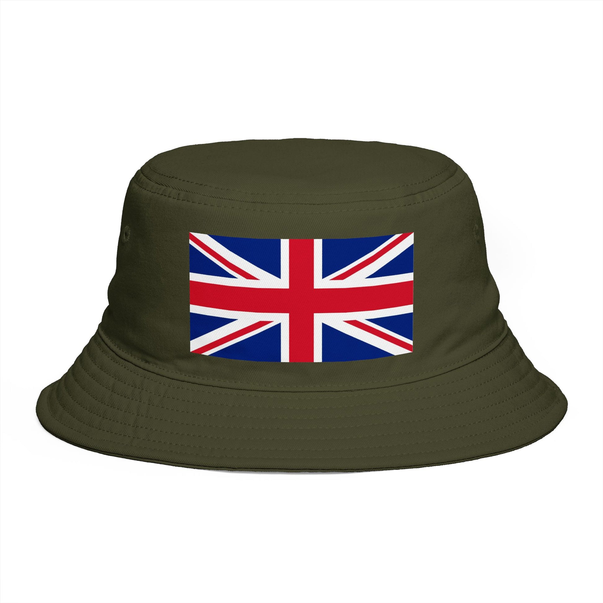 Union Jack Bucket Hat — British Flag Cotton Sun Hat Hats Printify One size Army