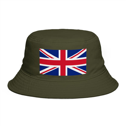 Union Jack Bucket Hat — British Flag Cotton Sun Hat Hats Printify One size Army