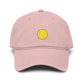 Washed Baseball Cap with Tiny Yellow Tennis Ball Embroidery Hats Printify One size Dusty Rose