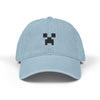 Pixel Creeper Face Hat | Embroidered Denim Baseball Hat Hats Printify One size Light Blue
