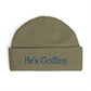 He's Golfing Cuff Beanie — Embroidered Golf Lover Knit Hat