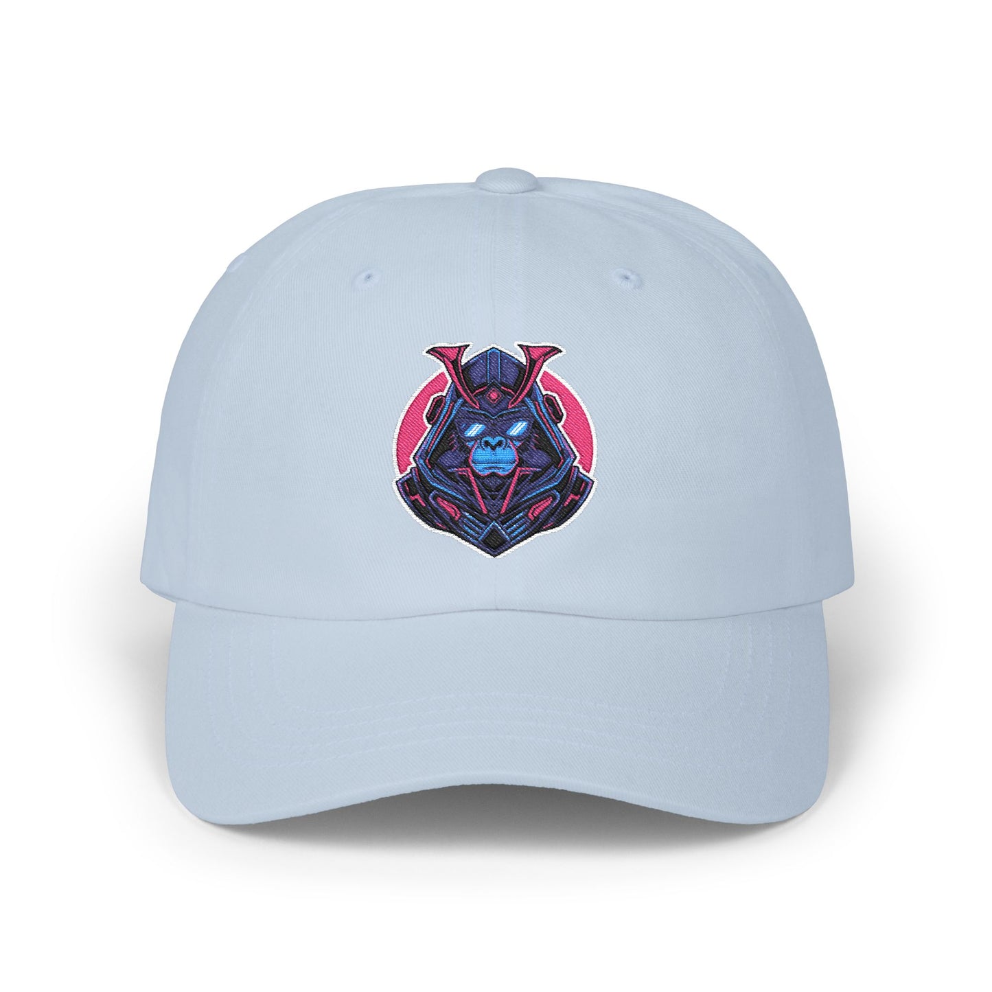 Dad Cap — Cyber Samurai Embroidered Logo Hat Hats Printify Light Blue One size