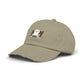 Distressed Cat At Dinner Cap — Cute White Cat Sitting at Table Baseball Hat Hats Printify
