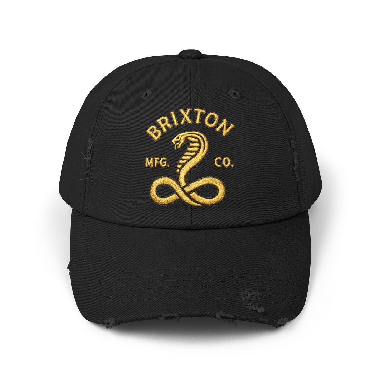 Distressed Brixton Cobra Cap — Vintage Embroidered Snake Hat Hats Printify