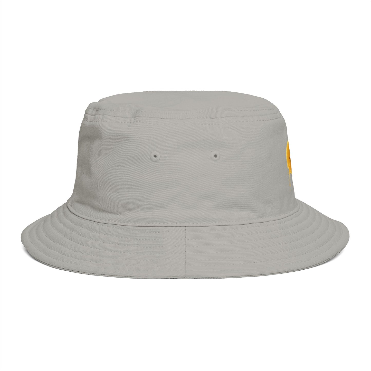 Smiley Drip Bucket Hat — Retro Melted Smile Face Sun Hat