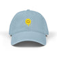 Embroidered Drip Smiley Denim Hat — Yellow Melting Smilecap Hats Printify One size Light Blue