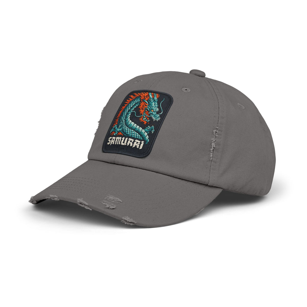 Distressed Samurai Dragon Cap — Vintage Retro Japanese Dragon Baseball Hat