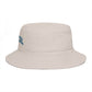Coastal Bucket Hat — Brown Beach Sun Hat with 'COASTAL' Retro Text Hats Printify