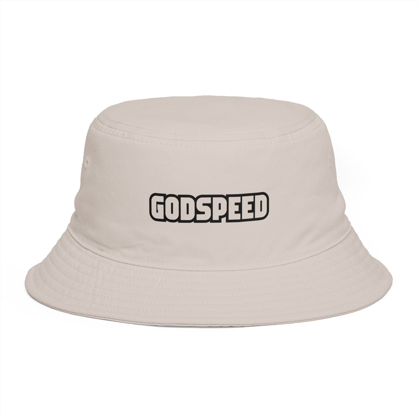 Godspeed Bucket Hat — Retro Script Embroidered Brown Sun Hat Hats Printify One size Bone