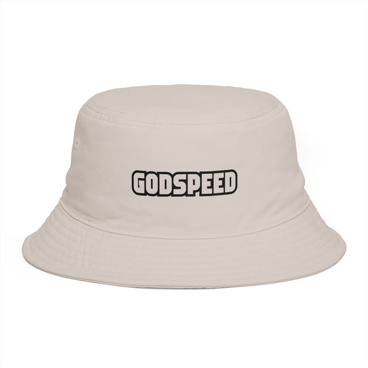 Godspeed Bucket Hat — Retro Script Embroidered Brown Sun Hat Hats Printify One size Bone