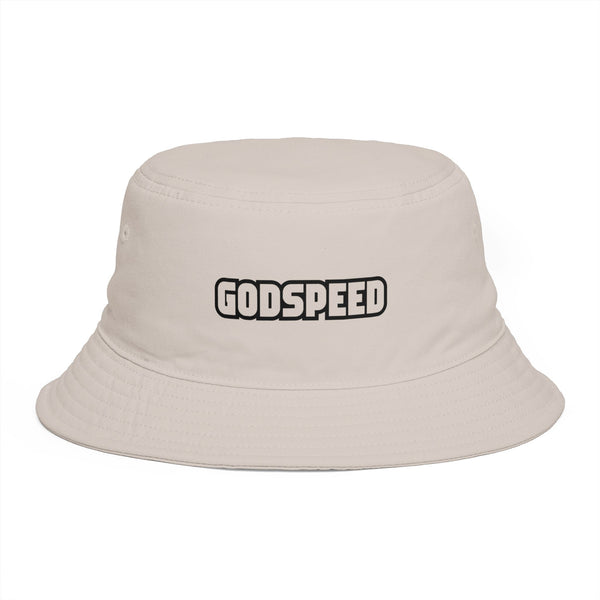 Godspeed Bucket Hat — Retro Script Embroidered Brown Sun Hat Hats Printify One size Bone