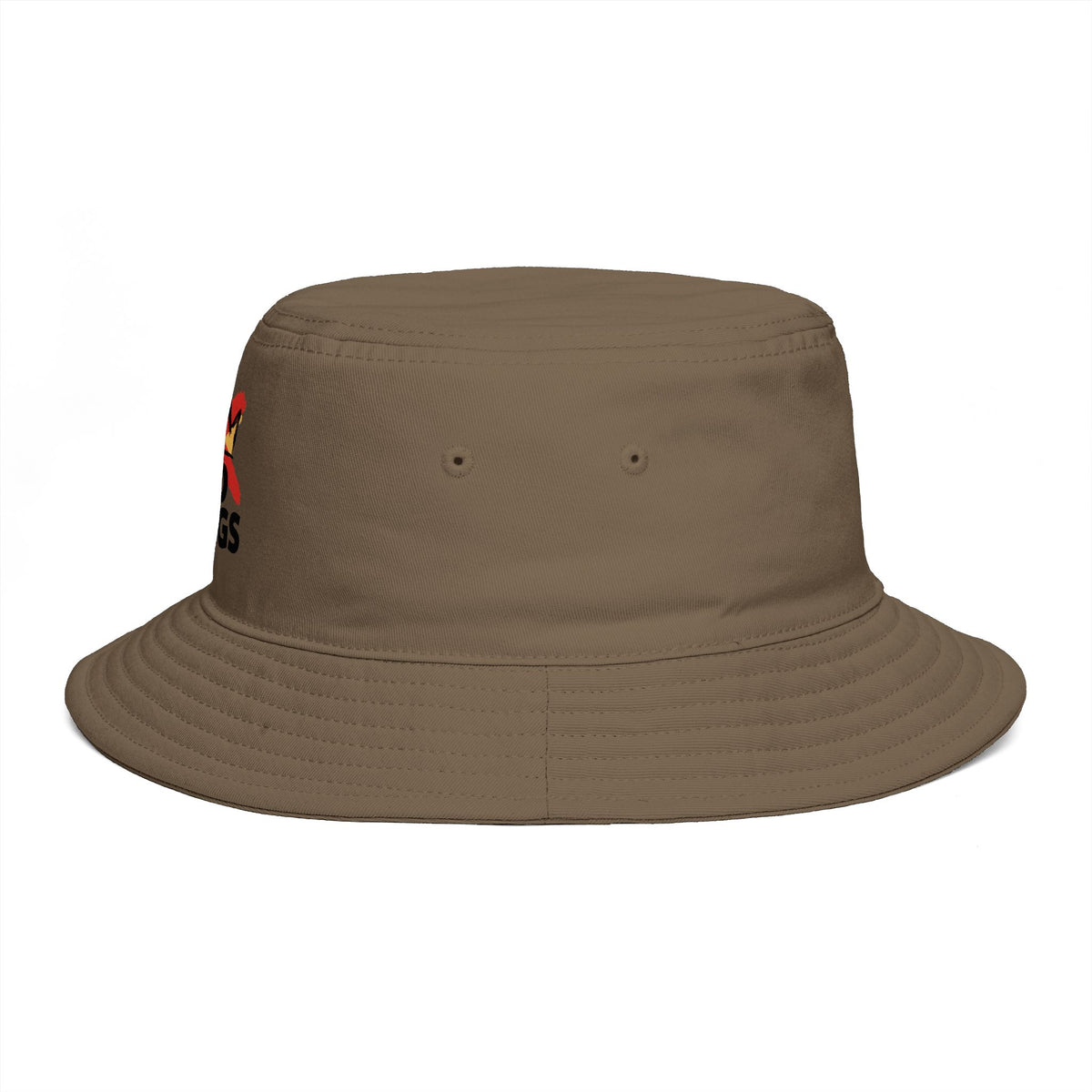 No Kings Bucket Hat — Rebellious Crown Graphic Cotton Bucket Hat Hats Printify