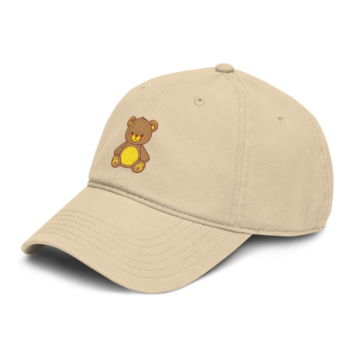 Embroidered Golden Teddy Baseball Cap Hats Printify