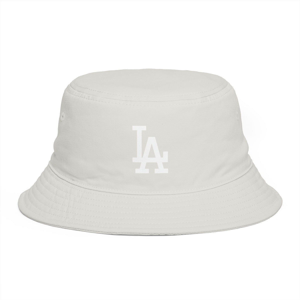 Brown LA Logo Bucket Hat — Casual Streetwear Sun Hat Hats Printify One size Ecru