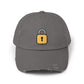 Padlock Distressed Cap — Minimal Lock Embroidered Baseball Hat Hats Printify Nickel One size