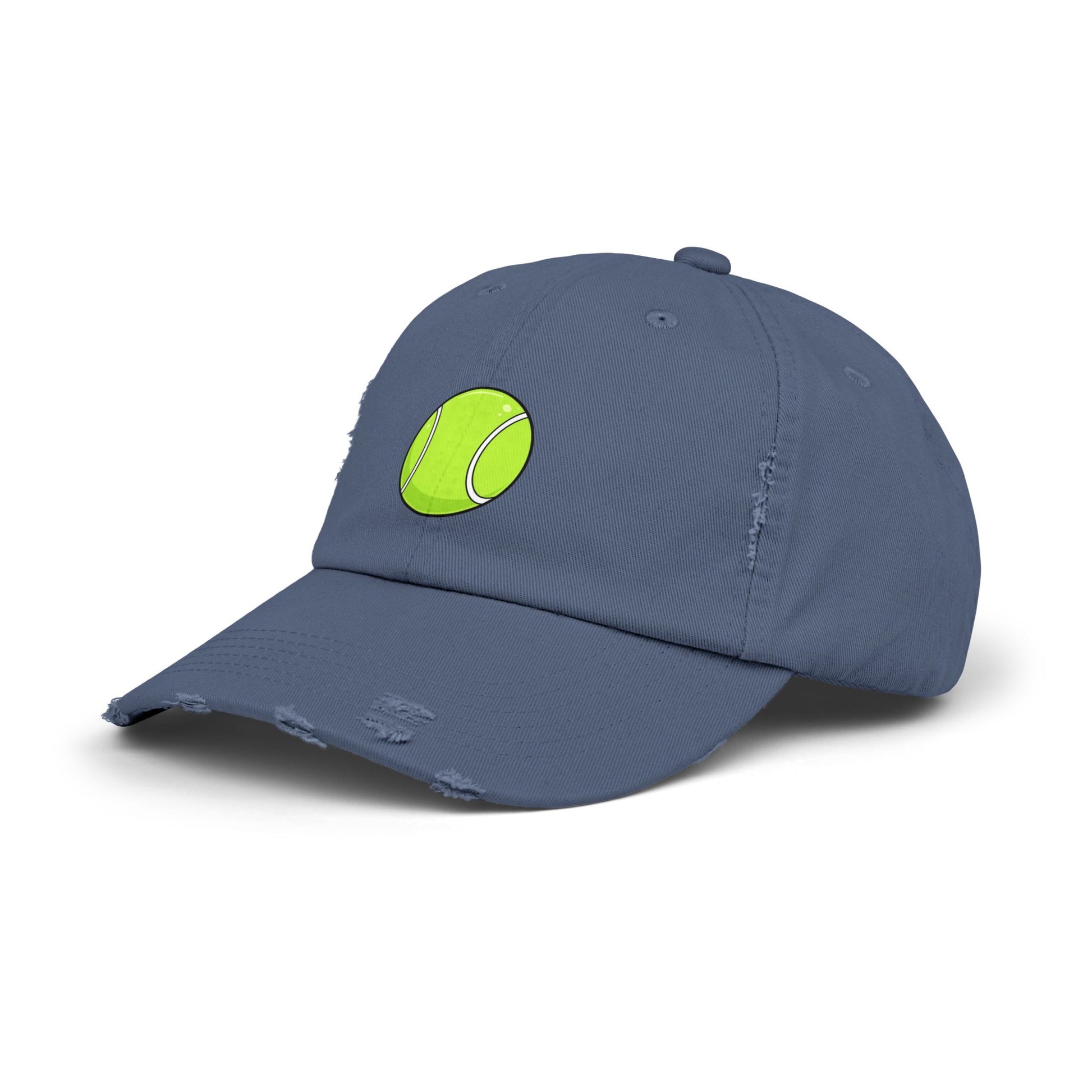 Distressed Tennis Ball Cap — Vintage Sport Dad Hat Hats Printify
