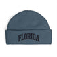 Florida Cuff Beanie - Embroidered Collegiate Knit Hat Hats Printify One size Petrol Blue