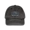 Vintage Embroidered Mountain Patch Cap — Washed Red Dad Hat Hats Printify One size Black