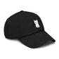 Washed Baseball Cap — Cute White Sitting Cat Embroidered Hat Hats Printify