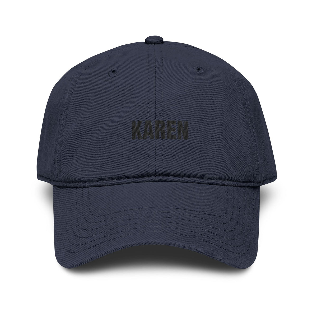 Karen Embroidered Washed Baseball Cap Hats Printify One size Navy