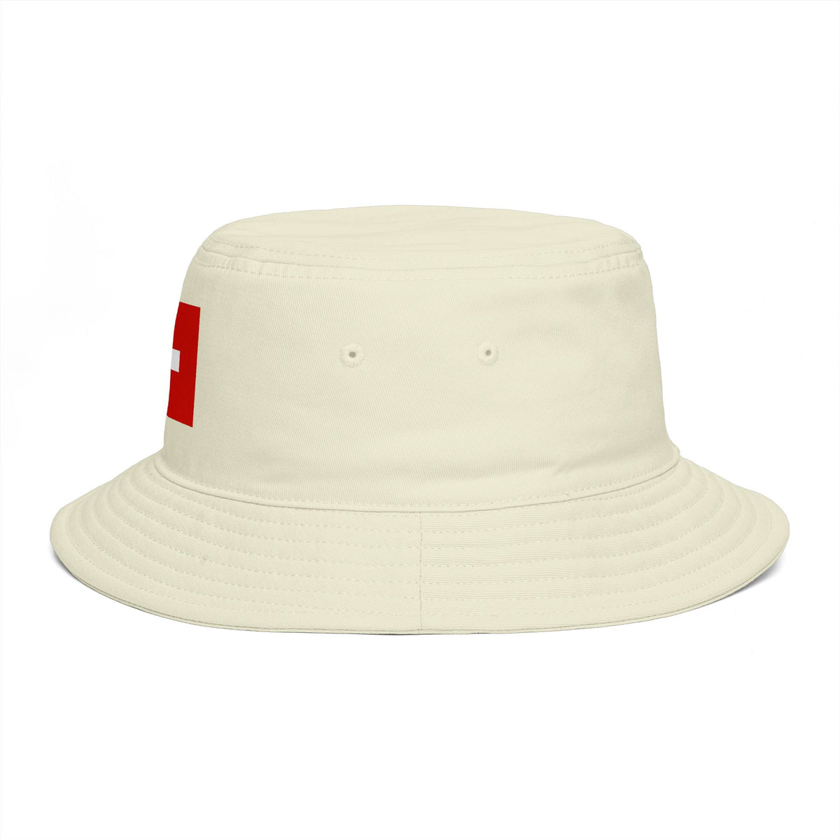 Swiss Cross Brown Bucket Hat — Alpine Flag Patch Sun Hat Hats Printify