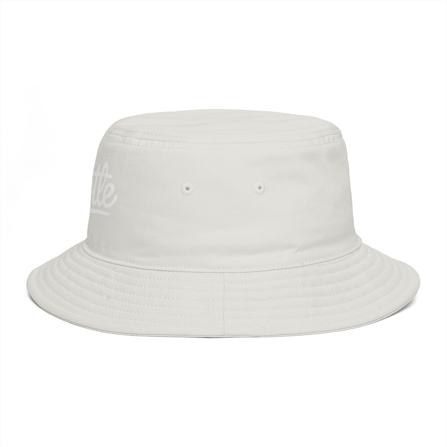 Hustle Embroidered Bucket Hat — Retro Script Streetwear Cap Hats Printify