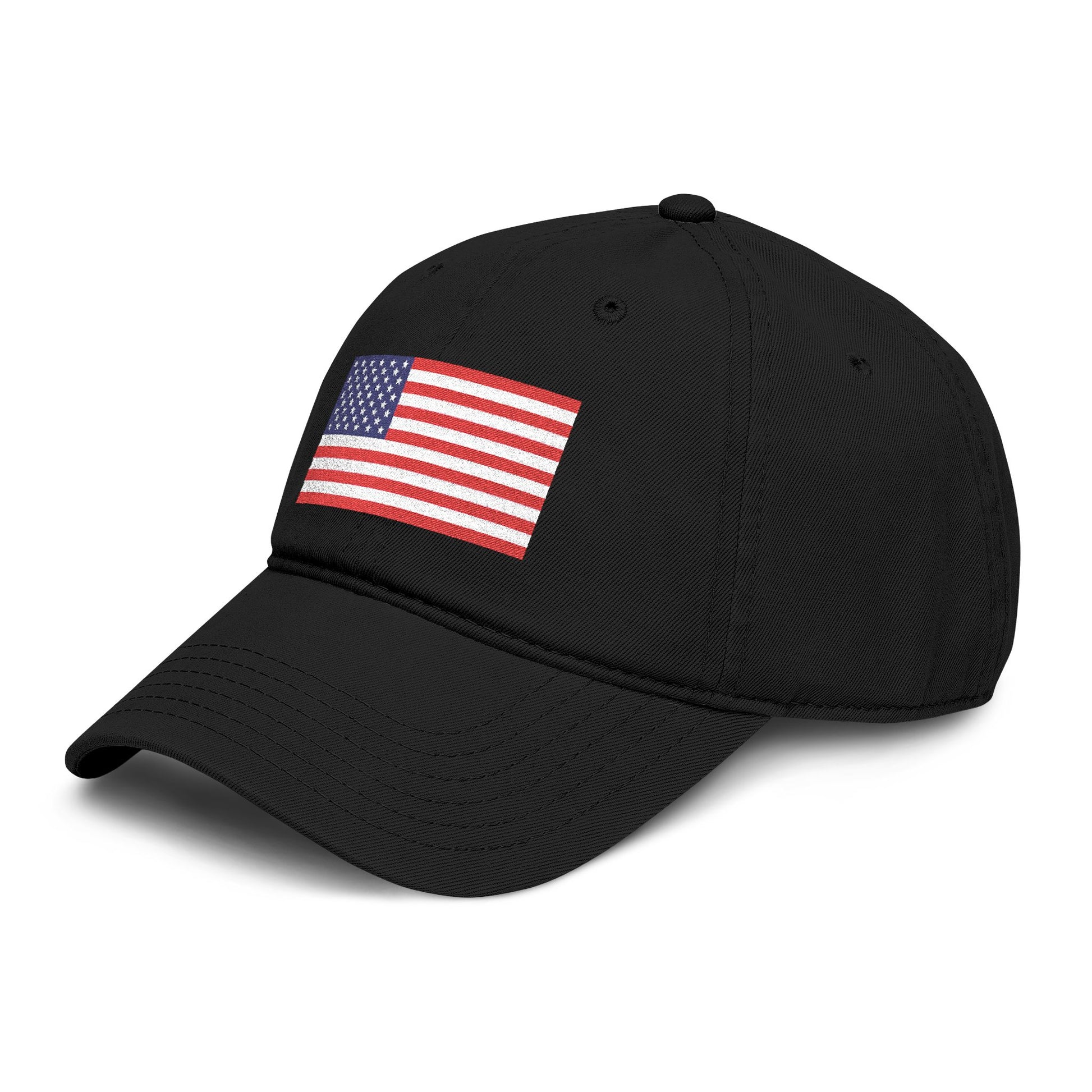 Embroidered American Flag Baseball Cap — Washed Cotton Patriotic Hat for 4th of July Hats Printify